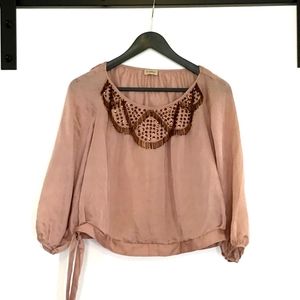 Blush embellished blouse